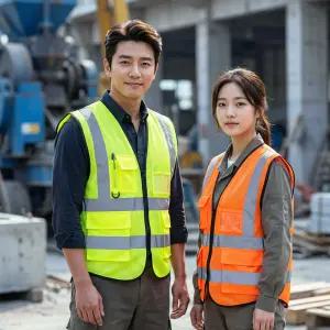 고급형 포켓 안전조끼 형광 망사 메쉬 신호수 조끼