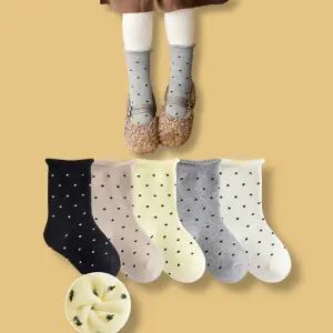 아기 키즈 어린이 초등 학생 기모 도톰한 파일 양말 세트 도트 겨울 스키 눈썰매 방한 유치원 생일 선물