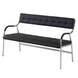 룸앤오피스 RWC2035-BK 시스카 장의자 3인용 블랙 편안한 사무용 휴게실 대기의자