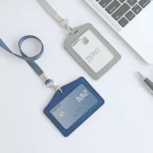 깔끔한 출입증 네임 카드 명함 이름표 명찰 사원증 가죽 목걸이 홀더 케이스