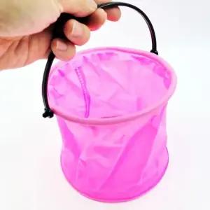 고품질 핑크 미술 붓세척통 수채화물통 물감 접이식 물통 휴 (WFGTBR6)