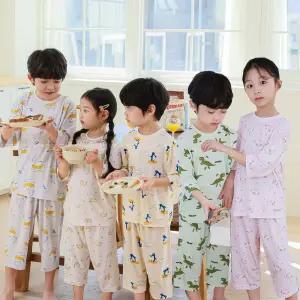 삐삐롱 2025 키즈 남아 여아 간절기 내의 내복 모달 7부 실내복