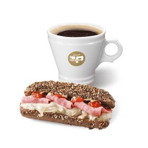 아메리카노(R)+햄치즈 멀티그레인 파니니