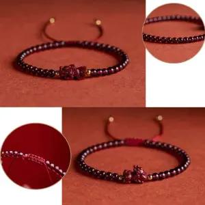 보석가넷 경면주사 원석 팔찌 행운 부적 소원성취 재물운 액막이 삼재 비휴 염주 선물용