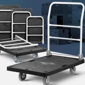 접이식 이동수레 택배카트 검정 사각대차 국산 인라인 (WFH60B8)