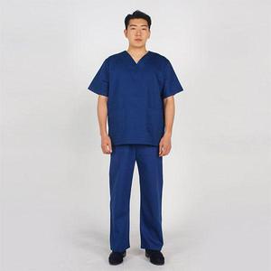 금성 KSO-006 수술복 V넥 상하의세트 수술내의 순면 남성용 청색 병원 유니폼 물리치료사복