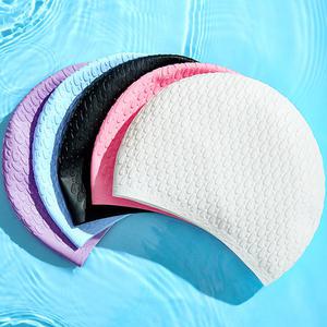 롱헤어 실리콘 수영 수모 남자 여성 예쁜 단체수모 스판 귀여운 긴머리 수영모