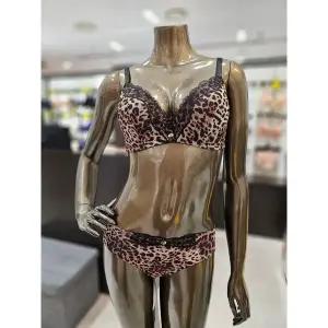 갤러리아 레오파드 노와이어 브라,햄팬티세트 WBWBR4P12T,WBWPT4P12T-DBR