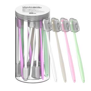 프리미엄 소프트핏 미세모 칫솔 세트 20개입(칫솔 보호캡 포함)