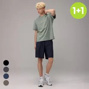 원+원 에버라스트 남자 여름 5부 반바지 스트라이프 팬츠