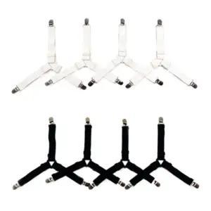 Y자형 침대 시트 고정 클립 길이조절 멜빵 타입 패드 침대보 집게