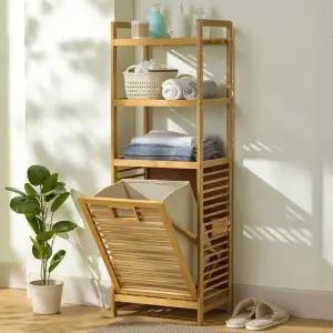 4단 슬라이딩 선반 40cmx30cmx119cm 빨래바구니 (WFHJKIW)