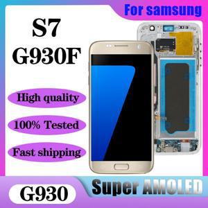 스마트폰 액정 교체 부품 삼성 호환 갤럭시 S7 디스플레이용 슈퍼 아몰레드 번 섀도우 LCD 프레임 포함 스