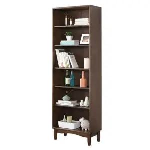 수납 원목 6단 브라운 책장 (WFHJMHS)
