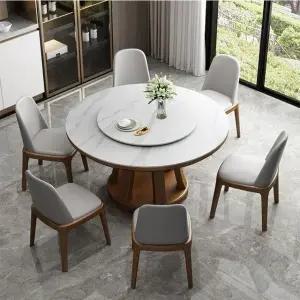 월넛 세트 원형 다이닝 턴테이블+의자6P (WFHJMF0)