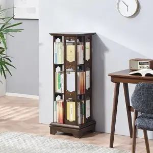 원목 360도 회전 3단 폭39cm 월넛 책장 (WFHJKVS)