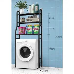 B 세탁기선반 공간활용 3단 블랙 (WFHJL73)