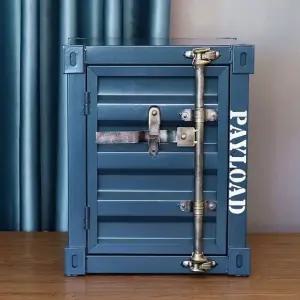 수납장 인테리어 블루 다크 컨테이너 빈티지 (WFHJLRA)