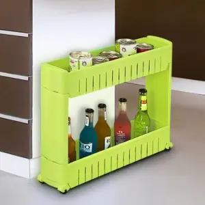 틈새선반 2단 공간활용 주방선반 이동식 그린 (WFHJLIP)