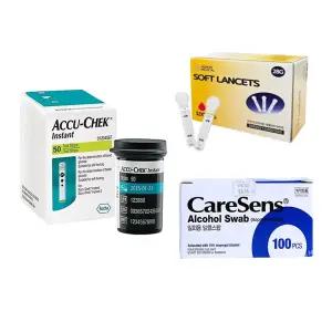 아큐첵 인스턴트 혈당측정검사지 50매/100매+호환침100p+알콜솜100매 혈당시험지세트