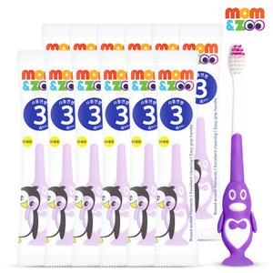 맘앤쥬 NEW 펭귄 뽁뽁이 유아칫솔 퍼플 12개