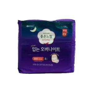 좋은느낌 생리대 입는 오버나이트 팬티형 중형 8매 x 8팩 (총64매)