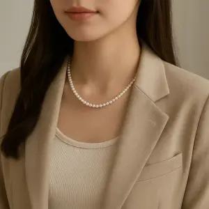 진주 목걸이 데일리 우정 커플 패션 레이어드 실버 스틸 티타늄 천연석 행운 목걸이 선물 악세사리 N004