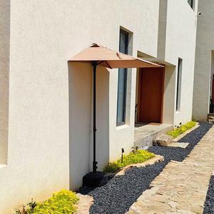 데이문 하프 파라솔 카페 까페 발코니 그늘막 베란다 반쪽 차양막 높이리 옥상 그린 창문