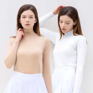 [어베이브] 여성 하이넥 냉감 이너웨어 골프 파크골프 쿨 티셔츠