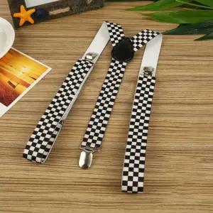 체커보드 3클립 멜빵 2p세트/스타일핏/집게/가죽/맬방/여자/남성/정장멜빵/바지/멜방/허리/패션소품/벨트