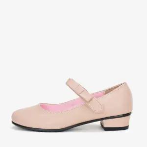 [보리보리/아이들]904R 키즈 & 맘 소가죽 미니리본 힐 메리제인 - 페일핑크