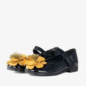[보리보리/아이들]803F 키즈 & 맘 에나멜 플라워 메리제인 - 블랙옐로우