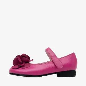 [보리보리/아이들]803F 키즈 & 맘 소가죽 플라워 메리제인 - 핑크