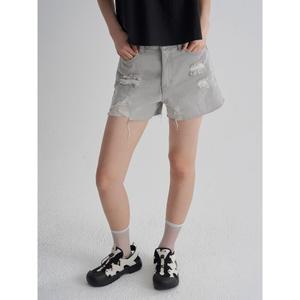 [에잇세컨즈] 데미지 데님 쇼츠  라이트 그레이 (355725LPG2)