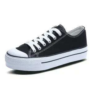 여성 키높이 통굽 캔버스 셀업스니커즈 SN566