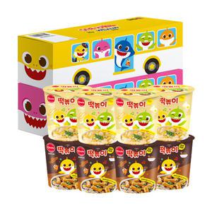 농심태경 핑크퐁 떡볶이 버스팩 혼합 2개 (짜장맛 116g 4개입  1개 + 크림맛 111g 4개입 1개)