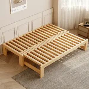 원목 평상형 침대프레임 길이조절 확장 가능한 메트리스 거치대