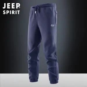 JEEP SPIRIT 겨울 루즈 캐주얼 벨벳 팬츠 따뜻한 남성 스포츠 바지