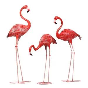 장식 플라밍고 야외 대형 잔디 네온 공원