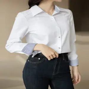 [스타일온미][루이스엔젤] 모엔트 스트라이프 배색 커프스소매 스판 셔츠