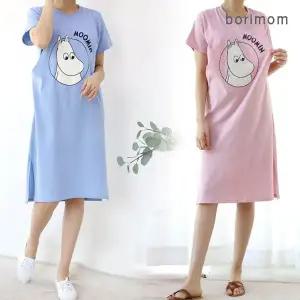 [보리보리/보리맘]반팔 무민 수유 원피스 여름 수유복