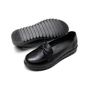 피카소 빅사이즈 발편한 중년 여성용 리본 블랙 컴포트화 3cm