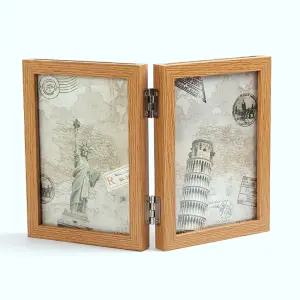 OCE 양면 2단 접이식 스탠드 사진 액자 4X6