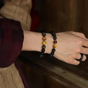 땡큐베리메르시 호안석 호랑이눈 행운팔찌 흑요석 합격기원 소원성취 남자 여자 커플팔찌