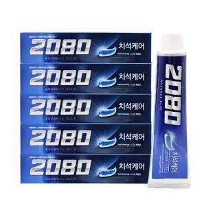 애경 2080 어드밴스 블루 치석케어 치약 120gx5개