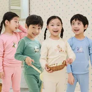 삐삐롱 남아 여아 어린이 겨울 데일리 무형광 내복 웜기모 실내복