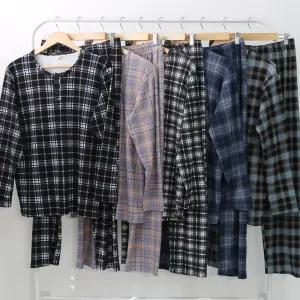 빅사이즈 남성 체크 기모 잠옷세트 진짜 따뜻한 겨울 홈웨어 파자마잠옷