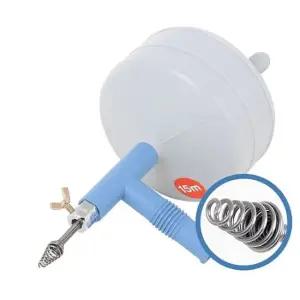 배수관 청소 장비 15M 길이 막힘 제거 변기 하수구 뚫는 도구 긴 스프링 청소기배수구청소 배관막힘해결 하수소기 배관도구 스프링청소기 변기뚫기 배수관막힘