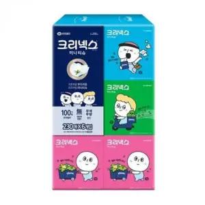 크리넥스 미니티슈 사각 휴대용 230매 6개 티슈 오롤리데이티슈 미용티슈 크리넥스휴지