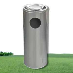 스테인레스 재떨이 업소용 원형 실외 휴지통겸용 야외 스테인레스 원형 재떨이 흡연구역